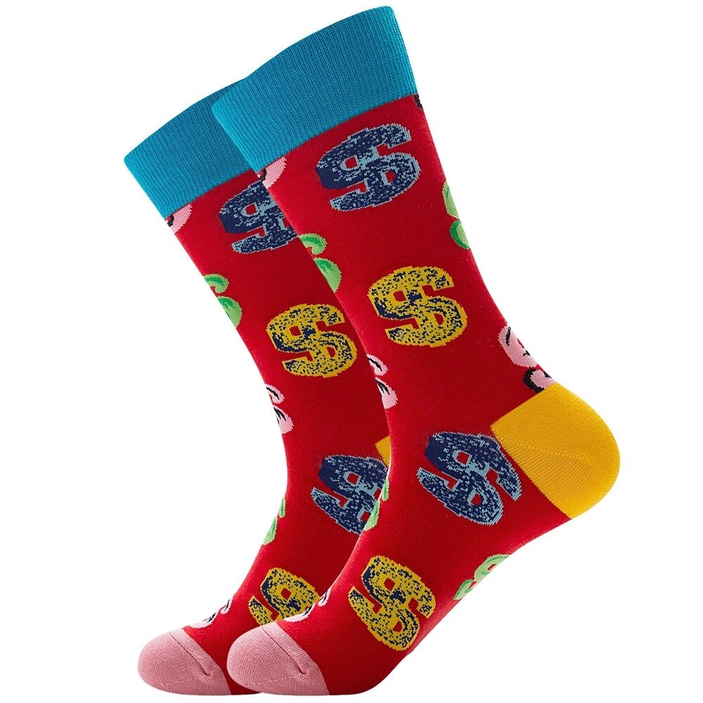 man‘s Cartoon Print Crew Socks, Fashion Casual , Brand new . Autumn and Winter